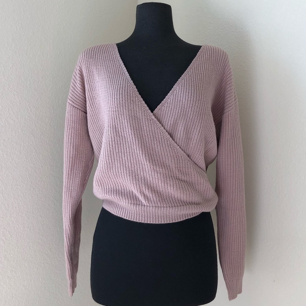 Ballerina pink wrap sweater